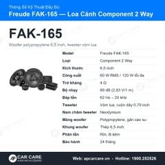 Loa Cánh Ô Tô Freude FAK-165 2 Way 6.5 Inch 60W RMS