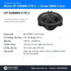 Loa Center Ô Tô BMW Match UP X4BMW-CTR.3 Đồng Trục 4 Inch 60W