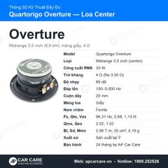 Loa Center Ô Tô Quartorigo Overture 3.5 Inch Màng Giấy 4 Ohm