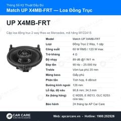 Loa Cánh Ô Tô Đồng Trục Mercedes Match UP X4MB-FRT Cho C E GLC