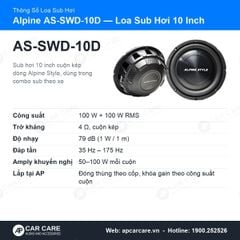 Loa Sub Hơi Ô Tô Alpine AS-SWD-10D 10 Inch