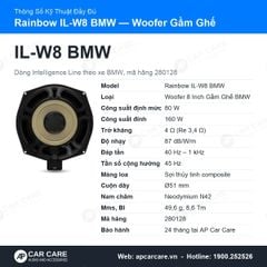 Loa Woofer Gầm Ghế Ô Tô BMW Rainbow IL-W8 BMW 8 Inch