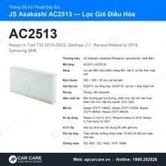 Lọc Gió Điều Hòa Nissan X-Trail T32, Renault Koleos JS Asakashi AC2513