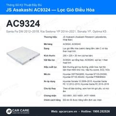 Lọc Gió Điều Hòa Santa Fe 2012-2018, Sedona, Sonata JS Asakashi AC9324