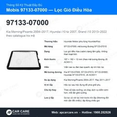 Lọc Gió Điều Hòa Kia Morning, Hyundai i10 Mobis 97133-07000