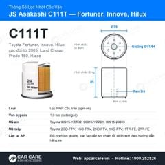 Lọc Nhớt Động Cơ Toyota Fortuner, Innova, Hilux JS Asakashi C111T