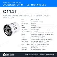 Lọc Nhớt Động Cơ Ford Everest, Ranger 2.5, Mazda 6 JS Asakashi C114T