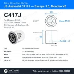 Lọc Nhớt Động Cơ Ford Escape 3.0, Mondeo V6, Tribute JS Asakashi C417J