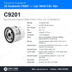 Lọc Nhớt Động Cơ Chevrolet Cruze 1.6, Aveo, Lacetti JS Asakashi C9201