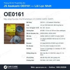 Lọc Nhớt Động Cơ Santa Fe, Sorento, K5 Máy Xăng 2.5 JS Asakashi OE0161