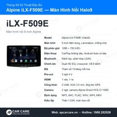 Màn hình nổi Alpine iLX-F509E 9 inch CarPlay không dây/Android Auto