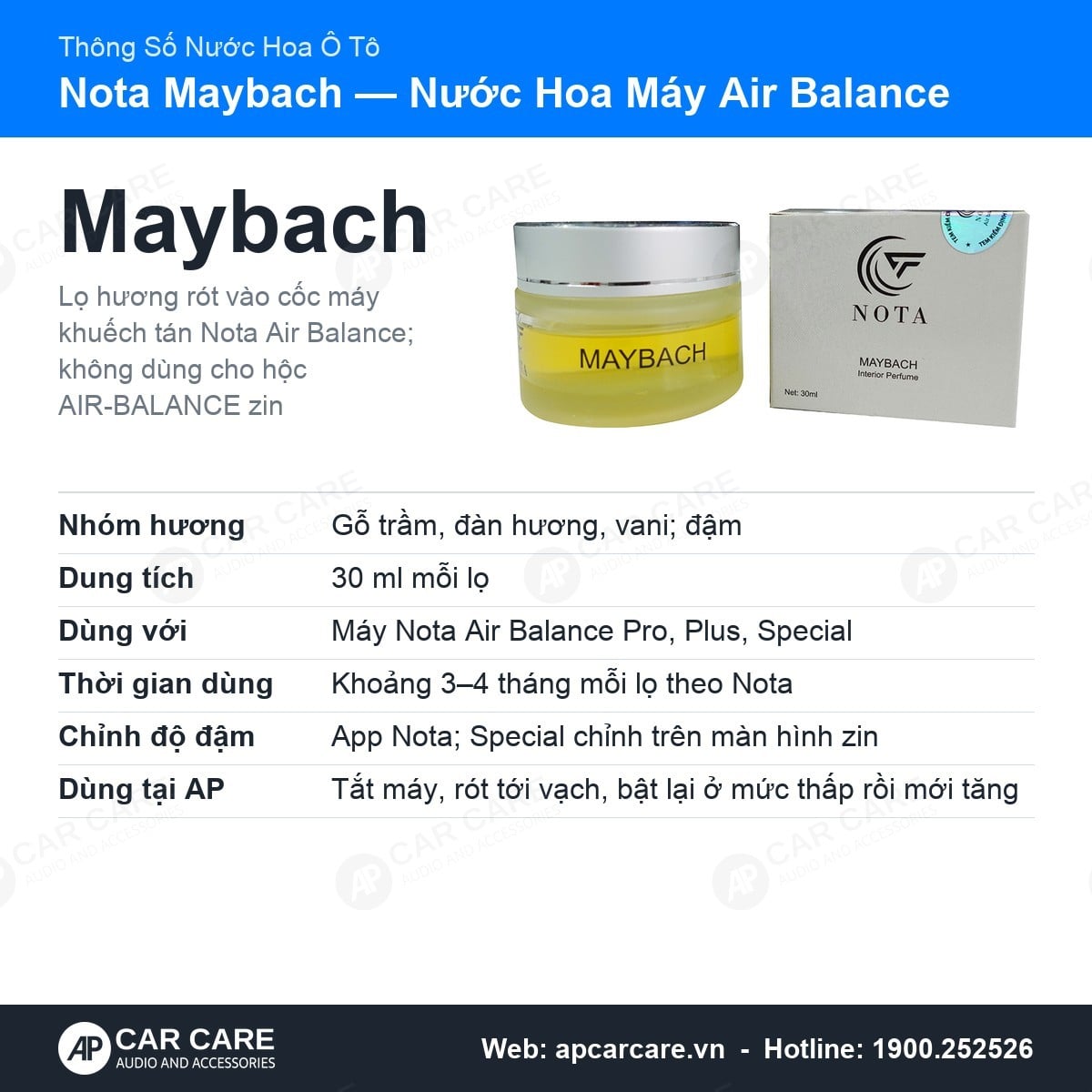 Nước Hoa Ô Tô Nota Air Balance Maybach 30ml
