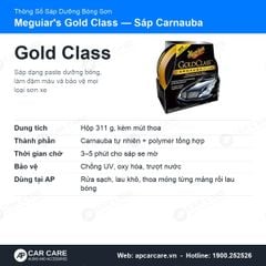 Wax dưỡng bóng sơn xe Meguiar's Gold Class