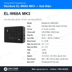 Loa Sub Điện Gầm Ghế Ô Tô Rainbow EL-W68A MK3 6x8 Inch 120W RMS