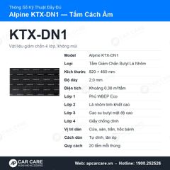 Tấm Cách Âm Ô Tô Alpine KTX-DN1 Dày 2mm Chống Rung