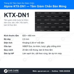 Tấm Cách Âm Ô Tô Alpine KTX-DN1 Dày 2mm Chống Rung