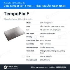 Tấm Tiêu Âm Chống Ồn Ô Tô CTK TempoFix F 4mm Mặt Bạc Cách Nhiệt