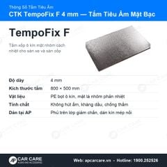 Tấm Tiêu Âm Chống Ồn Ô Tô CTK TempoFix F 4mm Mặt Bạc Cách Nhiệt