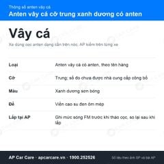 Anten Vây Cá Ô Tô Cỡ Trung Xanh Dương (Đuôi Cá Có Anten)