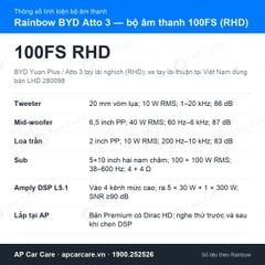 Bộ Âm Thanh Ô Tô BYD Atto 3 Rainbow BYD/YUAN PLUS/100FS (RHD)