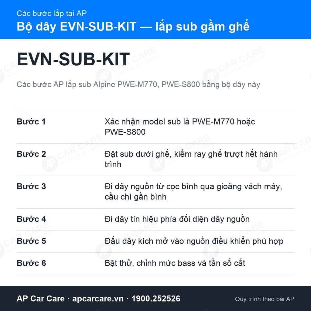 Dây Lấy Tín Hiệu Và Nguồn Sub Alpine PWE-M770, PWE-S800 EVN-SUB-KIT