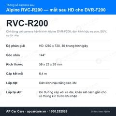 Camera Sau Alpine RVC-R200 HD 720p Cho Camera Hành Trình DVR-F200