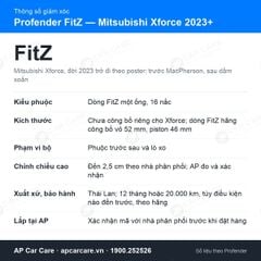 Giảm Xóc Ô Tô Mitsubishi Xforce 2023+ Profender FitZ