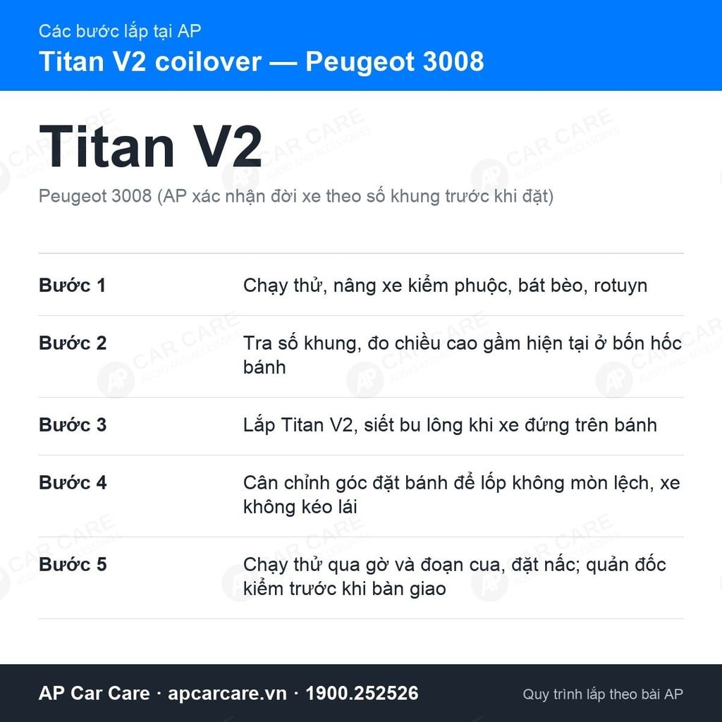 Giảm Xóc Ô Tô Peugeot 3008 Titan V2