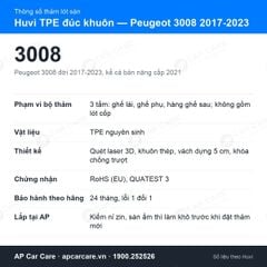 Thảm Lót Sàn Ô Tô Peugeot 3008 2017-2023 Huvi TPE Đúc Khuôn