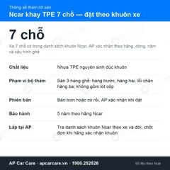 Thảm Lót Sàn Ô Tô 7 Chỗ Ncar TPE Đặt Theo Khuôn Xe