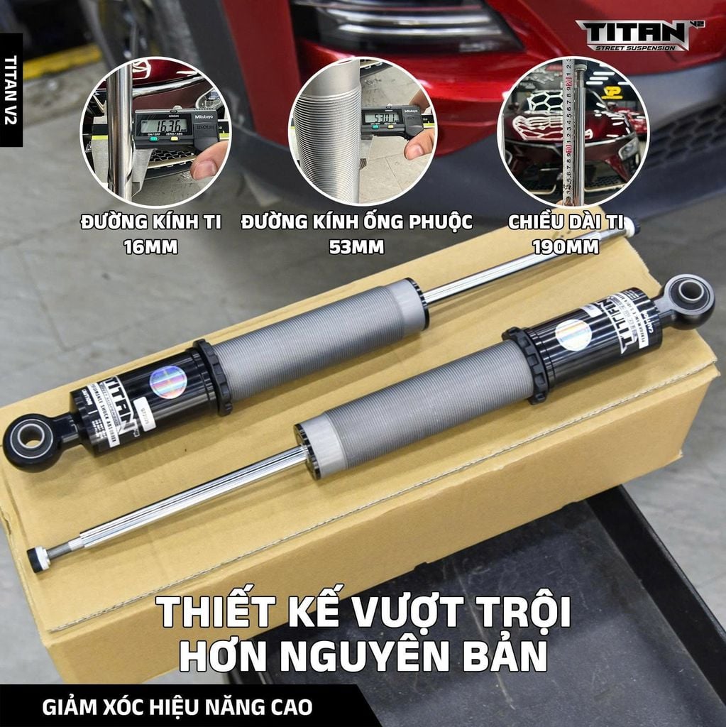 Giảm xóc ô tô titan V2 dành cho Vinfast VF6-VF7