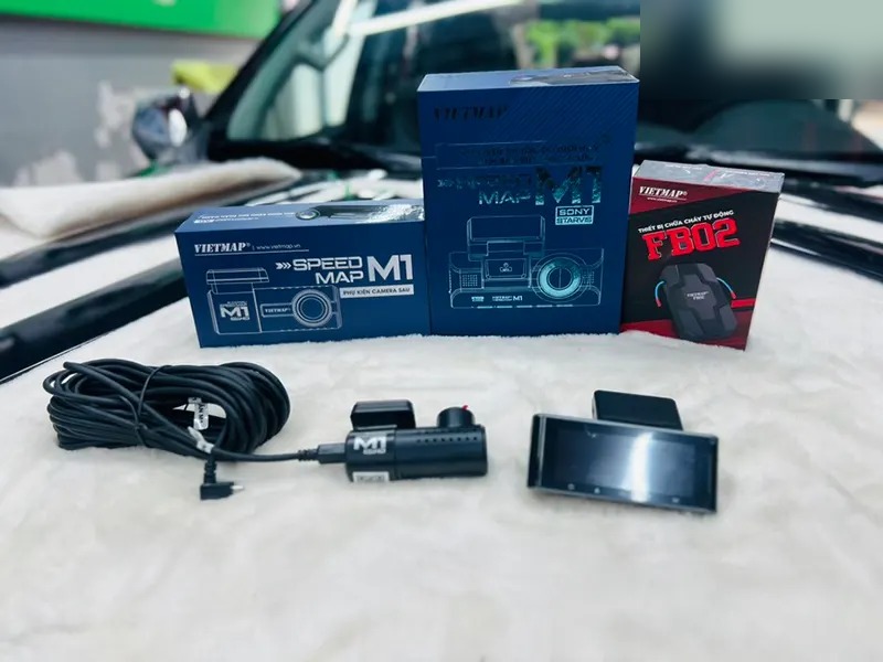 Bộ sản phẩm Vietmap SpeedMap M1 ghi hình 2 kênh với cảm biến Sony Starvis