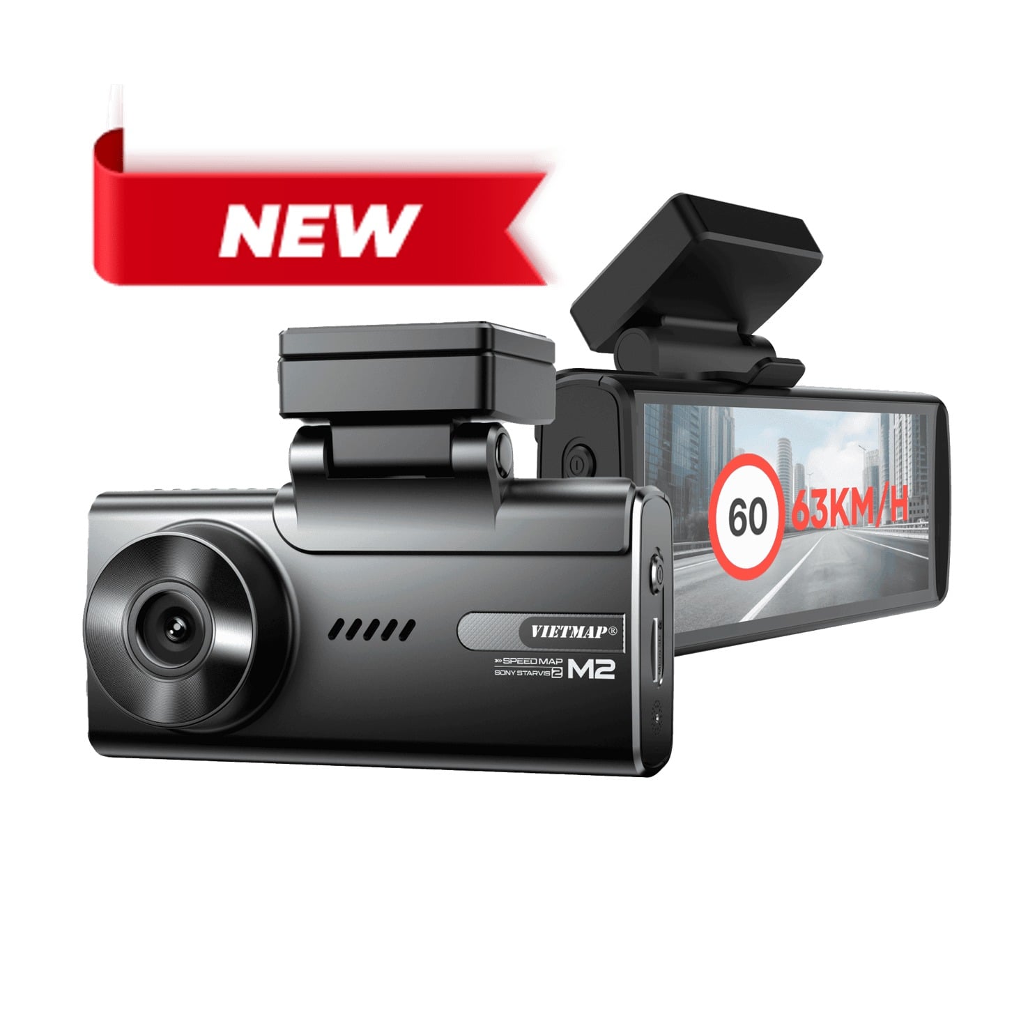 Camera hành trình Vietmap SpeedMap M2 với cảm biến Sony Starvis 2 và màn hình cảm ứng 4 inch