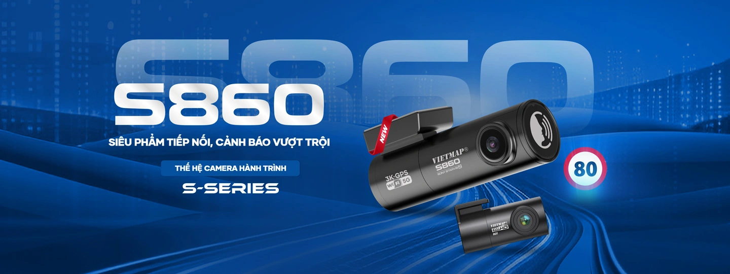Camera hành trình Vietmap S860 3K GPS WiFi 5G với cảm biến Sony Starvis 2