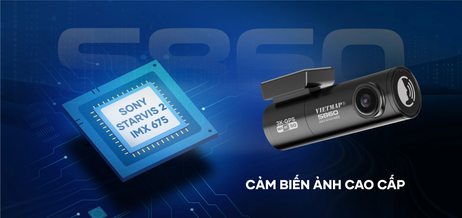Cảm biến ảnh Sony Starvis 2 IMX675 cao cấp trên camera Vietmap S860
