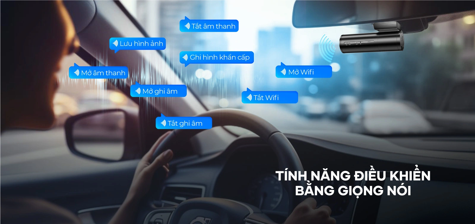 Tính năng điều khiển bằng giọng nói trên camera hành trình Vietmap S860