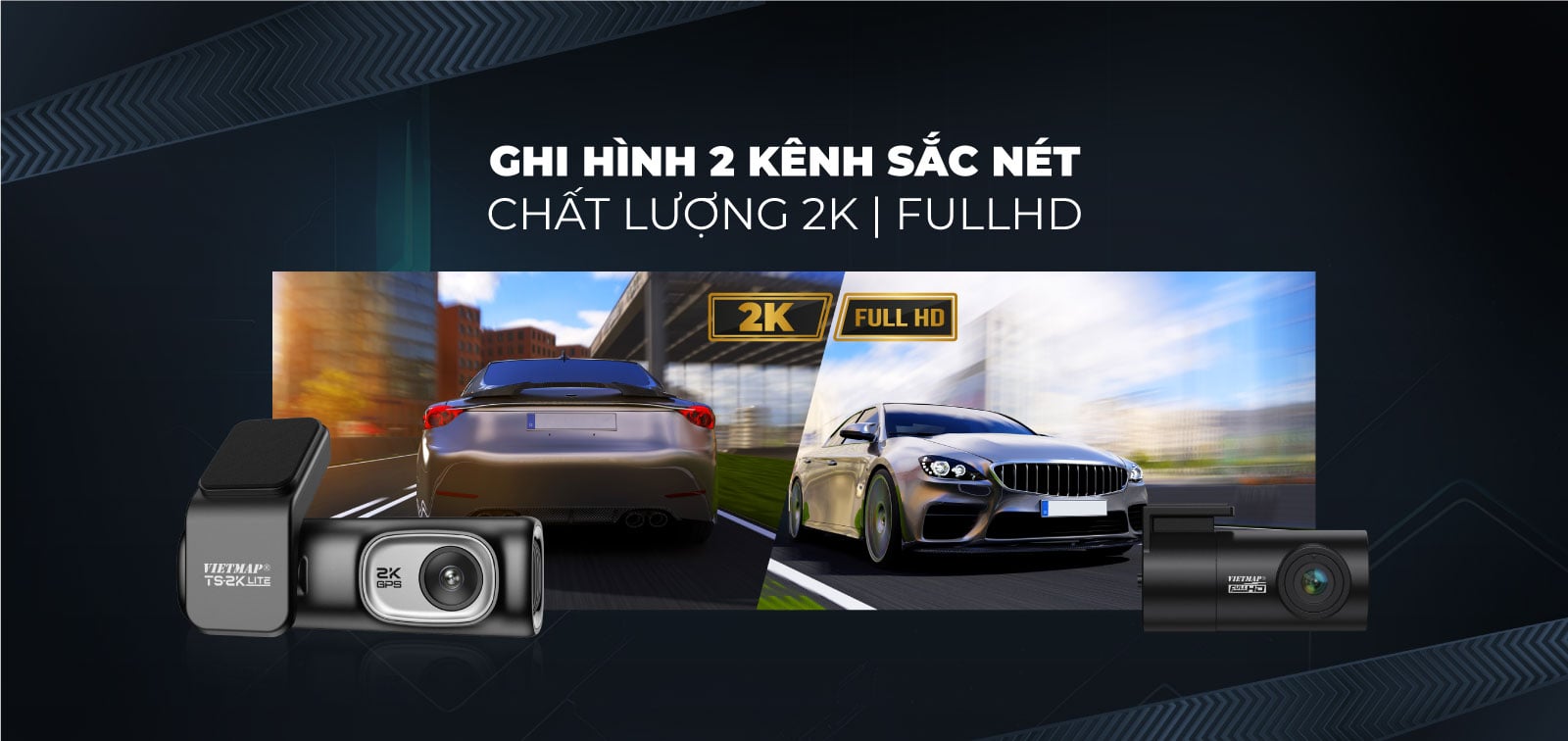 Camera hành trình Vietmap TS-2K Lite ghi hình 2 kênh sắc nét chất lượng 2K Full HD