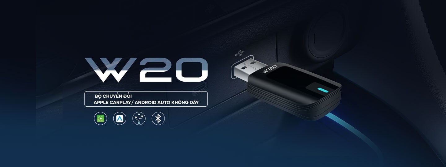 Vietmap W20 chuyển đổi CarPlay Android Auto không dây