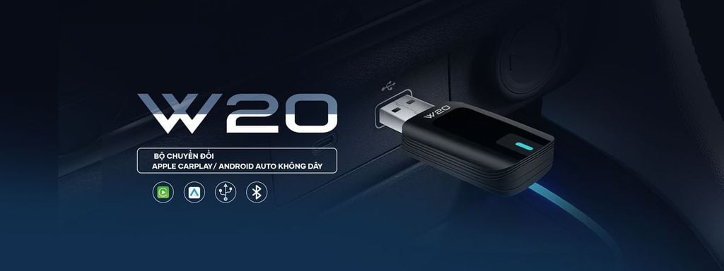 USB CarPlay Không Dây Vietmap W20 Hỗ Trợ Android Auto
