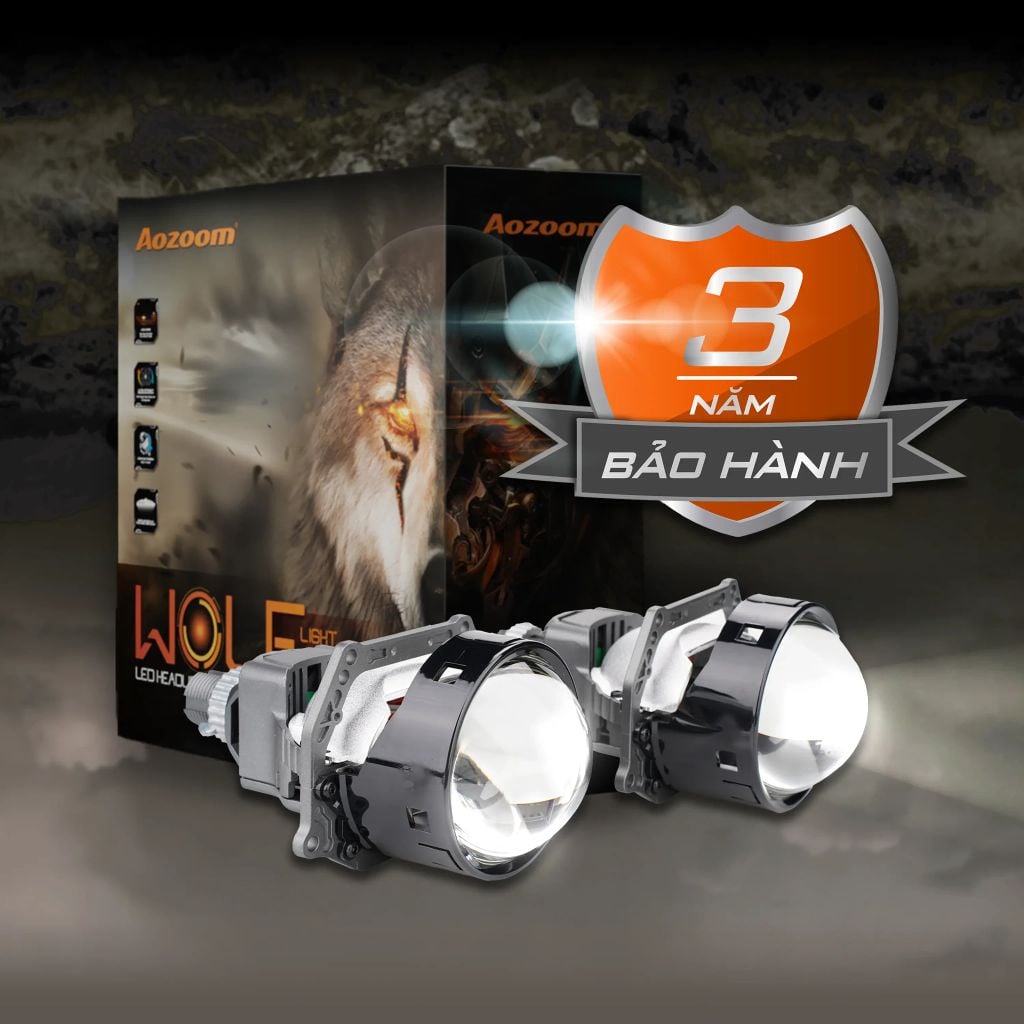Bi LED Aozoom Wolf Light 55W – Chân Xoáy
