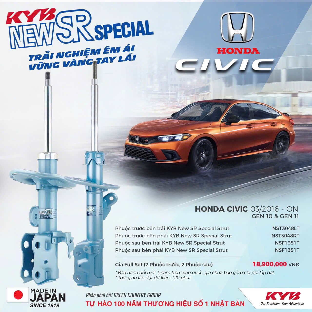 Giảm xóc ô tô KYB - HONDA