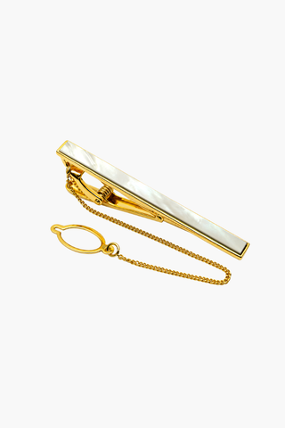 Kẹp Cà Vạt (Tie Chain Edition) - Ngọc Trai Trắng Bắc Úc - Mạ Vàng