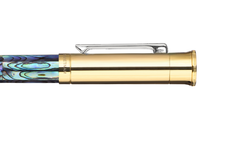 Gemprise - Fountain Pen - New Zealand Abalone - Gold Plated With White Clip