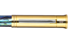Gemprise - Fountain Pen - New Zealand Abalone - Gold Plated With White Clip