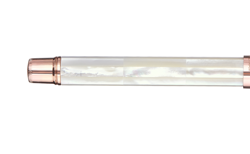 Gemperor - Rollerball Pen - Northern Australia White Pearl - Rose Gold Plated