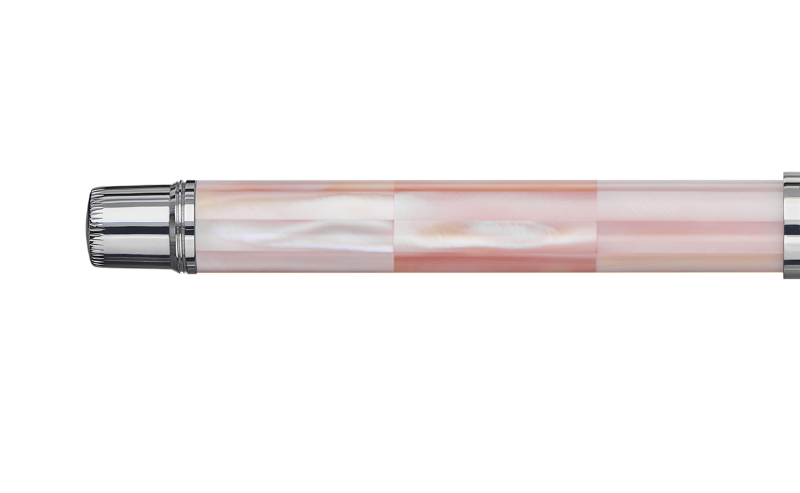 Gemprise - Fountain Pen - Mississippi Pink Pearl - White Gold Plated