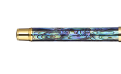 Gemprise - Rollerball Pen - New Zealand Abalone - Gold Plated With White Clip