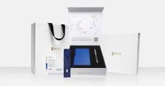 BLU-1997- Bút Mực Nước Ngọc Trai Xanh Biển Bắc Úc - Mạ Vàng Trắng