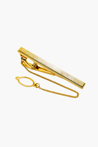 Kẹp Cà Vạt (Tie Chain Edition) - Ngọc Trai Vàng Bắc Úc - Mạ Vàng