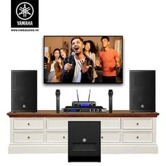 Dàn Karaoke SP009448: 2 Loa Yamaha DHR10 + Loa Subwoofer Yamaha DXS15-MKII, Vang số JBL KX190, Micro không dây JBL VM300E